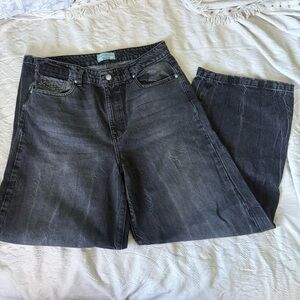 REVICE Wide Leg Black Denim Jeans Vintage Style Y2K Fading Marbling Los Angeles